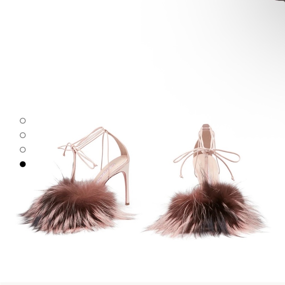 Elegant Pink Fox Fur Stiletto Heels